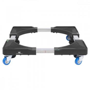 Soporte universal móvil ajustable para lavadora Maclean MC-855, capacidad de 250 kg, anchura máxima de 500-700 mm, base con ruedas, color negro y gris, dimensiones de 50 x 70 cm