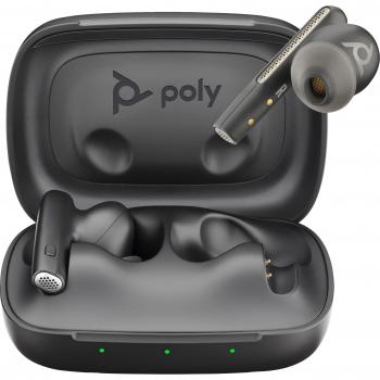 HP Poly Voyager Free 60 UC Carbon Black Earbuds with BT700 USB-A Adapter and Basic Charge Case