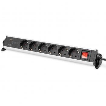 Regleta Digitus DA-70624 con 6 salidas AC y 3 conexiones USB