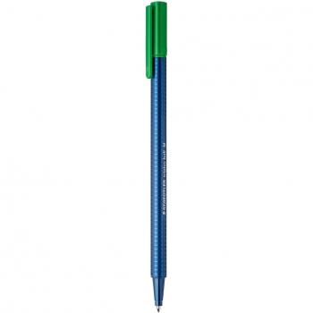 Bolígrafo Triplus Ball M Staedtler Verde, tipo de producto: bolígrafo, características: tinta líquida, trazo medio (0.8 mm), diseño triangular ergonómico, cuerpo de plástico reciclable,