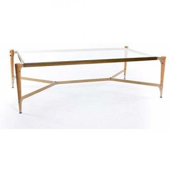 Mesa de Centro Madera y Cristal Retro Natural146 x 84 x 43