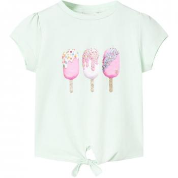 Camiseta infantil verde menta claro 104