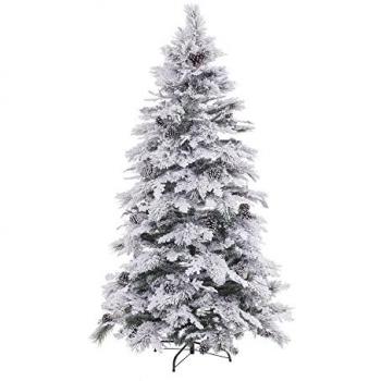 Árbol de Navidad Artificial LOLAhome de 150 cm con 272 Ramas en Nieve Blanco y Verde de PVC y PE
