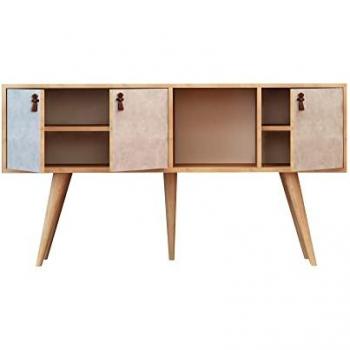 Consola de Madera Melaminada 100% en Color Roble Blanco