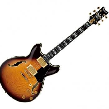 Ibanez JSM100VT John Scofield Signature Hollow-Body Guitar, Vintage Sunburst with Case