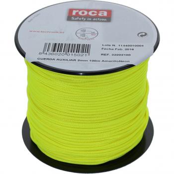 FixeRoca Cuerda Auxiliar 2 mm  - Cuerda escalada auxiliar, color amarillo neón, 100 m