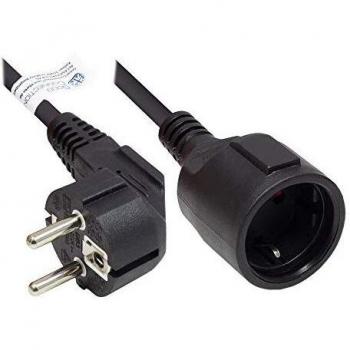 Prolongador de Corriente Tipo E+F a Tipo F, Negro, 1,50 mm², 5 m