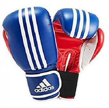 Adidas Boxhandschuhe Response 3C - Guantes de boxeo para combate, Blanco/Azul/Rojo, 10 oz