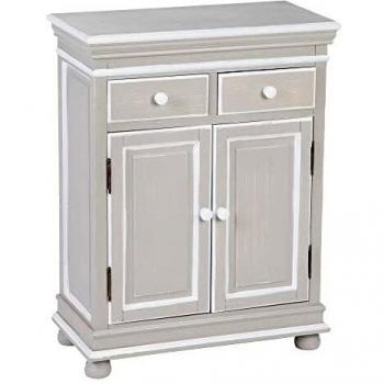 Consola biselada Gris y Blanca de Madera de paulonia de 61x31x81 cm - LOLAhome