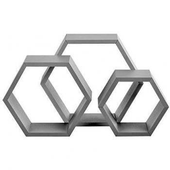Estantería de Pared Retro Estilosa 3 Piezas Blanco Mate con Diseño en Forma de Panal