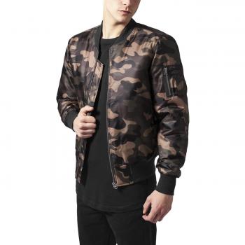 Urban Classic Camo Basic Bomber Jacket - Camo Green