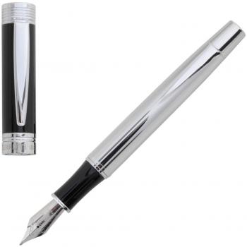 Cerruti 1881 Zoom Classic Engravable Fountain Pen - Black & Chrome