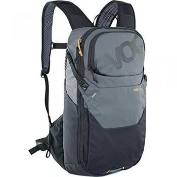 Mochila Evoc Ride 12L Gris/Negro - Mochila para bicicleta y actividades al aire libre con gestión inteligente de bolsillos y respaldo ventilado AIR-PAD