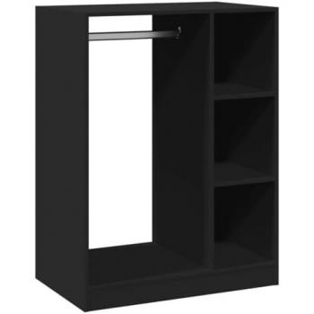 Armario de madera de ingeniería negro 77x48x102 cm, armario de almacenaje, armario de dormitorio, almacenamiento armario