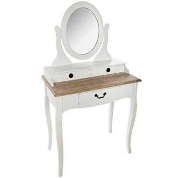 Tocador con Espejo Chrysa Blanco y Madera 74 cm