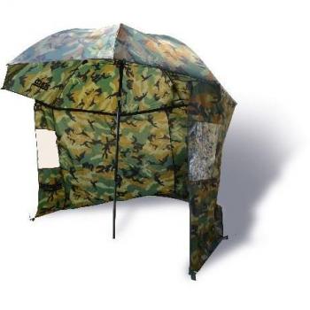 Zebco Schirme Nylonstorm Umbrella 2.20m Camou - Paraguas de Pesca, Color Multicolor, Talla 2.20 m