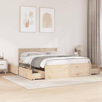 Cama sin colchón 150x200 cm en madera maciza de pino blanca vidaXL
