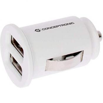 Cargador 2X USB POWER2GO Coche Blanco Pack 5