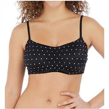 Freya Jewel Cove Black Bralette Bikini Top - Size 36FF, Polyamide, F-I Cup