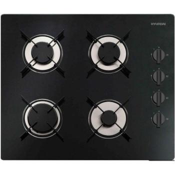 HYUNDAI Placa de Cristal-Gas HYPCG4F6BU 4 Fuegos 60cm Butano