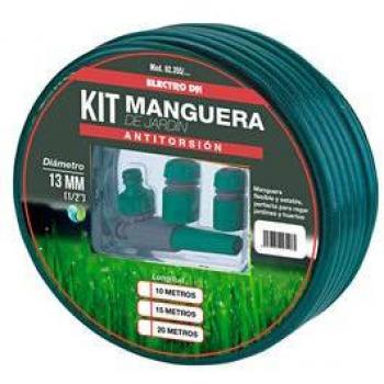 Kit Manguera Jardín 10m con Tecnología Antitorsión, Incluye Accesorios y Soporte