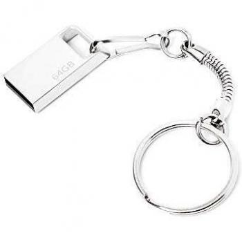 Memoria USB 64 GB, Mini Pendrive 64 GB Memoria Flash Metal USB Pen Drive 64GB con Llavero para Computadoras, Tabletas Almacenamiento de Datos Externo