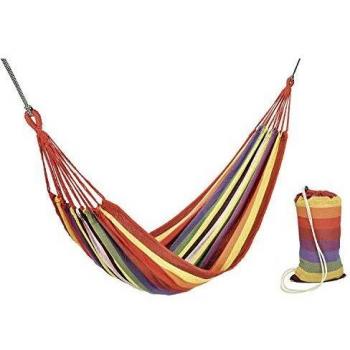 HI Hamaca Individual Multicolor Algodón Cama Mecedora Asiento Silla Balancín Sofá Sillón Colgante Tumbona Mueble Mobiliario Jardín Patio