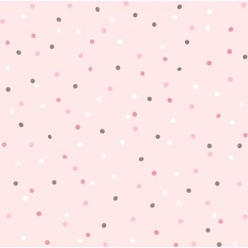 Papel Pintado Geométrico Estahome - Puntos Rosa y Gris Cálido - Intissé 0,53 x 10,05 m