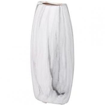 Florero de Cerámica Efecto Mármol 13x6x26 cm - Jarrón Decorativo Único Adda Home