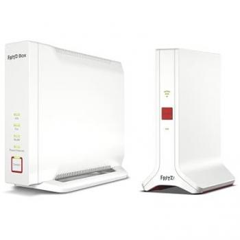 Router AVM Fritz! Mesh Set Internacional (Fritz!Box 4060 y Fritz!Repeater 3000 AX), WiFi 6 Tribanda, hasta 6 Gbps (2.400 Mbps + 2.400 Mbps +