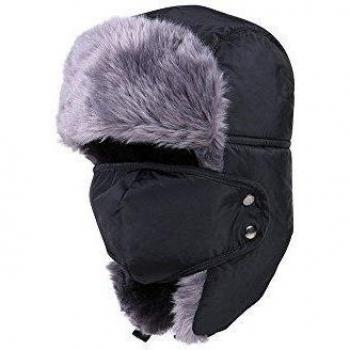 Webetop Unisex sombrero invierno espesa Earflap de algodón caliente, negro