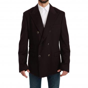 Dolce & Gabbana Bordeaux Cashmere Coat TAORMINA Blazer - IT56 | XXL, Male, Red, Size: 3XL Gorgeous Bordeaux Double Breasted Blazer