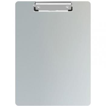 Portapapeles de aluminio DIN A4 con cinta magnética y pinza, color plata