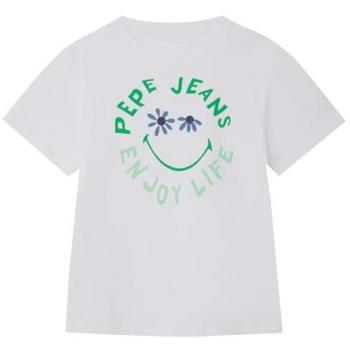 Camiseta Oda Blanca Pepe Jeans para Niña, Casual, Algodón Sostenible, Manga Corta, Talla 8 Años