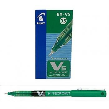 Pilot Hi-tecpoint V5 - Bolígrafos de tinta liquida, Verde, 12 unidades