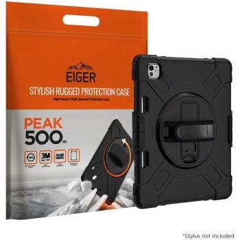 Funda Eiger Peak 500m para iPad Pro 11 (2024) - Soporte giratorio de 360 grados, protección contra caídas de hasta 3M, color negro