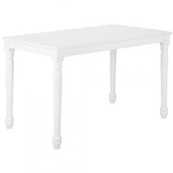 Mesa de Comedor Rectangular Vintage Retro Blanca 120 x 75 cm Madera de Caucho Cary
