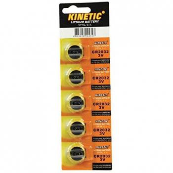 Kinetic CR2032 - Pila de litio con lengetas soldadas, paquete de 5
