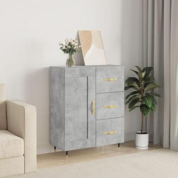 Aparador de madera de ingeniería 69,5x34x90 cm Mueble de Almacenaje de Salón, Buffet para salón, Armario Auxiliar, Armario de Almacenamiento en color gris hormigón