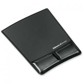 Fellowes Gel con Canal Health-V - Alfombrilla con reposamuñecas para ratón, negro