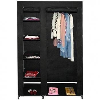 teprovo Armario plegable Armario Armario 6 Pisos 110 x 45 x 175 cm 4 Colores - Negro