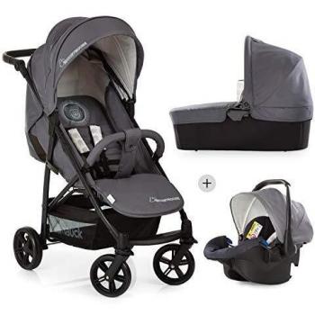 Hauck Rapid 4X Plus Trio Set - 3en1 carrito de bebe, Grupo 0+ adaptable a base isofix, capazo, silla de paseo reclinable, 0 meses a 25kg, manillar ajustable, plegable con una mano, Mickey