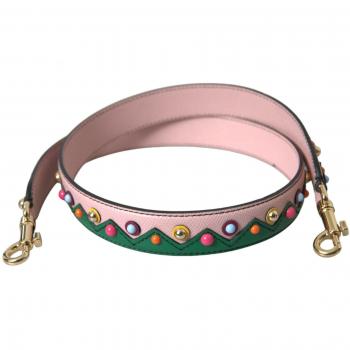 Pink Leather Shoulder Bag Strap - Women's Dolce & Gabbana Sicily Accessory