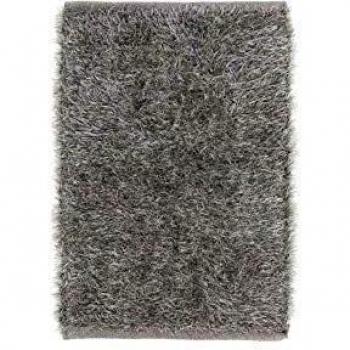 Alfombra de Pelo Largo Gris de Microfibra 80 x 50 cm