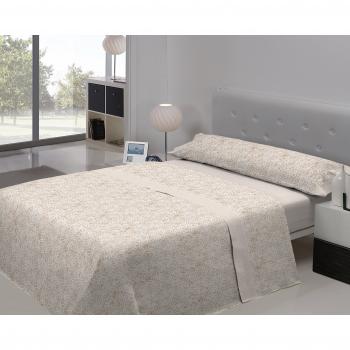 J Larrainzar Medano Juego de Sábanas, Algodón-Poliéster, Beige, CAMA DE 150 Cm