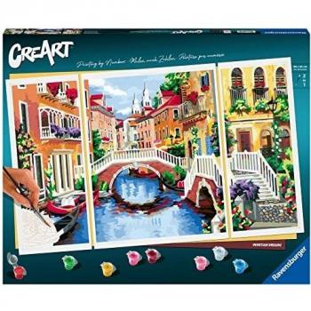 Ravensburger CreArt Adult Tríptico, Venecia, Pintar por Números, Edad Recomendada 14 +