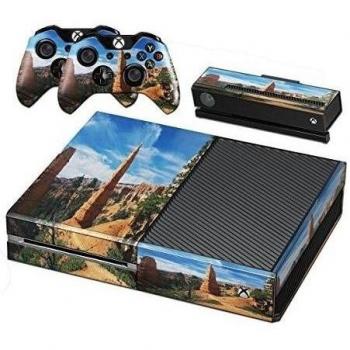 Landscapes 10023, Yellowstone, Skin Sticker Decal Vinyl Wrap Cover Protector with Leather Effect Laminate and Colorful Design for Xbox One for Game Console and 2 Controllers., [Importado de Reino Unido]