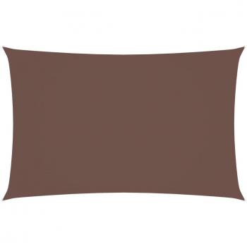 Toldo de vela rectangular de tela Oxford marrón 2,5x5 m