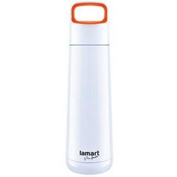 Lamart LT4007 - Vaso térmico, de acero inoxidable y plástico, de 450 ml, color blanco y naranja