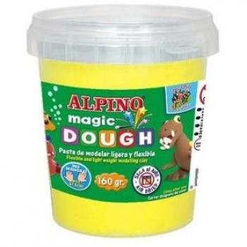 Pasta de Modelar Alpino Magic Dough, 160 gr, Color Amarillo